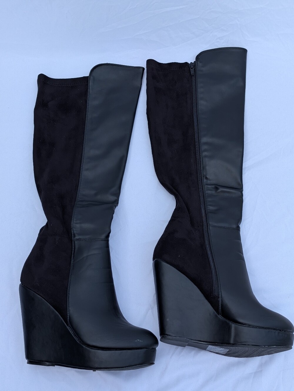 Black Suede Wedge Heels